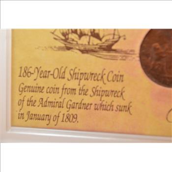 Genuine 1808 East India Company 10 Cash Coin Shipwreck Coin From the Shipwreck of Admiral Gardner January of 1809 (1994)