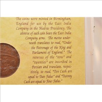 Genuine 1808 East India Company 10 Cash Coin Shipwreck Coin From the Shipwreck of Admiral Gardner January of 1809 (1994)