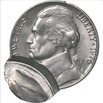 1976 Jefferson Nickel Double Struck Error
