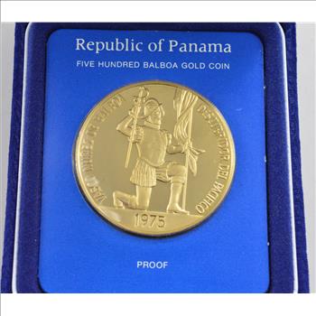 1976 Republic of Panama 500 Balboa Gold Coin Proof - With Box & COA