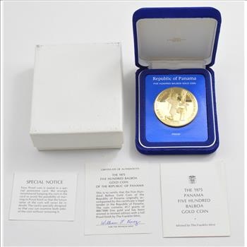 1976 Republic of Panama 500 Balboa Gold Coin Proof - With Box & COA