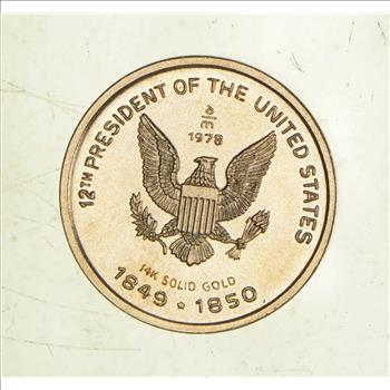 1978 Zachary Taylor 14K Solid Gold Bullion - 3.5 Grams Gold!