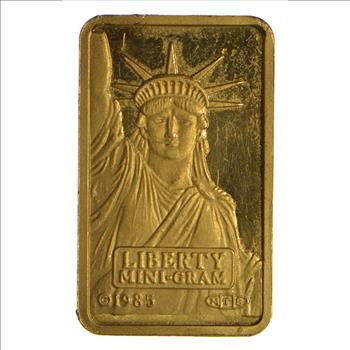 1985 Liberty Mini-Gram 2 Grams Credit Suisse 999.9 Fine Gold