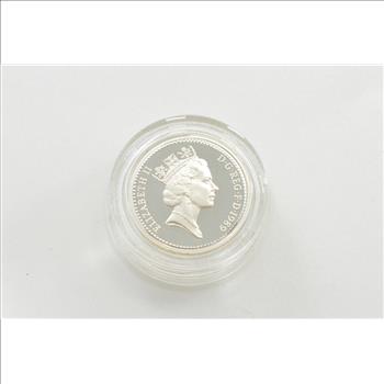 1989 United Kingdom Silver Proof 1 Pound Coin - Scottish Thistle - Box & COA