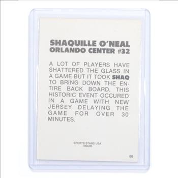 1994/1995 Sports Stars USA Shaquille O'Neal SHAQ Dunk # 66 Shaq Magic Lakers