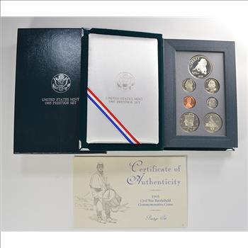 1995 Civil War US Mint - Prestige Proof Set - Includes Civil War Commemorative Silver Dollar & Half Dollar