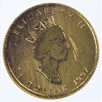 1997 Canada $1 Dollar Gold Coin AGW 1/20 oz