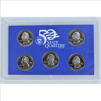 1999-S 5 Coin State Quarter Proof Set w/ Box & COA