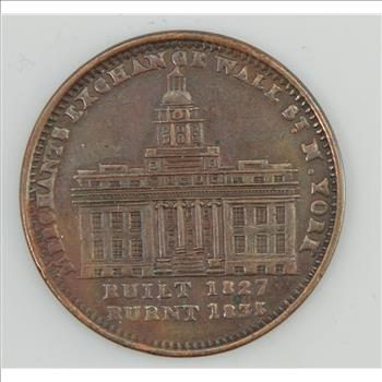 19th Century Token Merchants Exchange of Wall St New York/