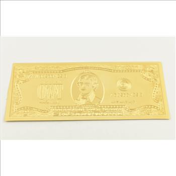 $2 Federal Reserve Note - 22K Gold Bank Note - Rare