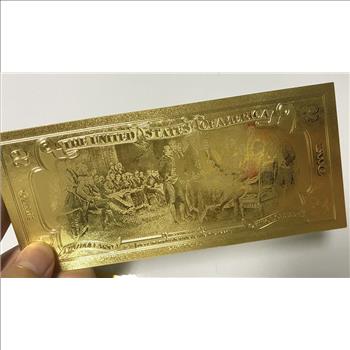 $2 Gold Foil Thomas Jefferson- Replica Bank Note