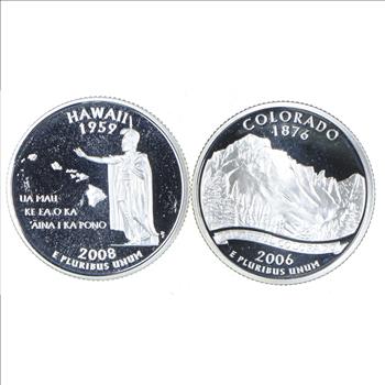 (2) STUNNING 90% SILVER Proof Washington State Quarters - Specially MADE by US Mint