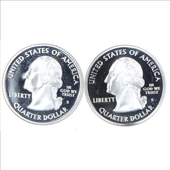 (2) STUNNING 90% SILVER Proof Washington State Quarters - Specially MADE by US Mint