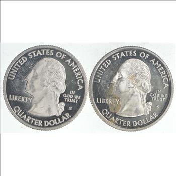 (2) STUNNING 90% SILVER Proof Washington State Quarters - Specially MADE by US Mint
