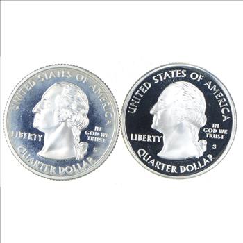 (2) STUNNING 90% SILVER Proof Washington State Quarters - Specially MADE by US Mint