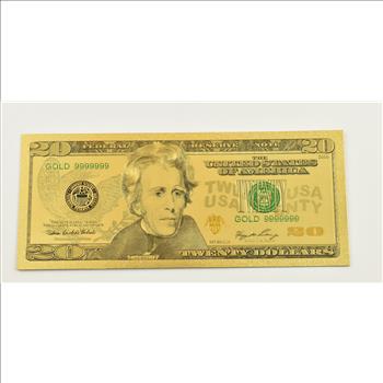 $20 Federal Reserve Note - 22K Gold Bank Note - Rare