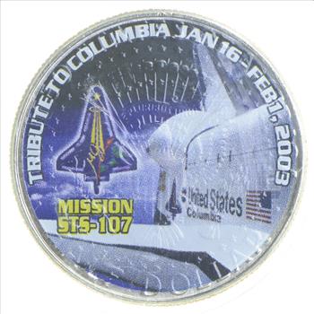 2005-D Commemorative Space Overlay Kennedy Half Dollar - Mission STS-107 - US Coin