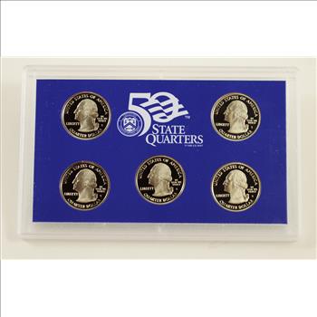 2005-S 5 Coin State Quarter Proof Set w/ Box & COA