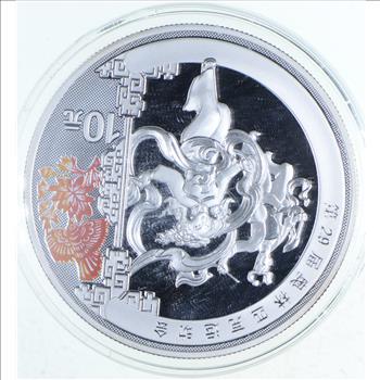2008 Beijing Olympic Games Silver Coin China 10 Yuan - Rare Enamel