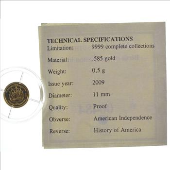 2009 History of America/Declaration of Independence Gold Proof Coin, 585 /EB68