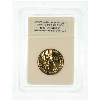 2009 Zachary Taylor Presidential Dollar - 24KT Gold Enriched - Slabbed
