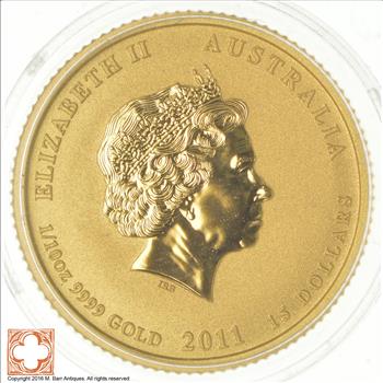 2011 Australia $15.00 1/10 OZ. 9999 Gold Year Of The Rabbit | Property Room