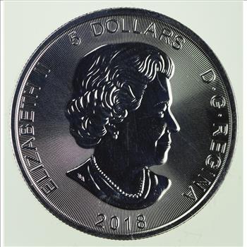 2018 Canadian 5 Dollar 1 Oz. Silver Coin - Wolf Design - One Troy Ounce .9999 Fine Silver