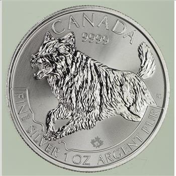 2018 Canadian 5 Dollar 1 Oz. Silver Coin - Wolf Design - One Troy Ounce .9999 Fine Silver