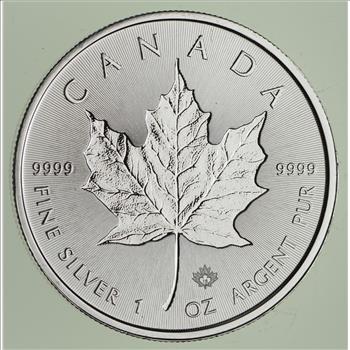 2018 Canadian Maple Leaf 5 Dollar 1 Oz. Silver Coin - Incused Maple Lead Design - One Troy Ounce .9999 Fine Silver
