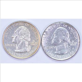 24K ENHANCED US Coins 1999 Delaware State Quarter 2010 Yellowstone ATB Quarter - You get both!