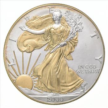 24K GOLD - 2000 - American Silver Eagle - 24K Gold Plated - Beauitful