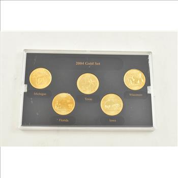 24K GOLD PLATED 2004 State Quarter Set - AWESOME
