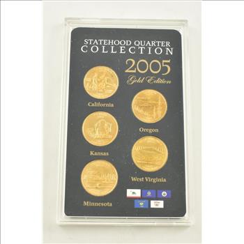 24K GOLD PLATED 2005 State Quarter Set - AWESOME