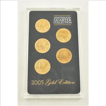 24K GOLD PLATED 2005 State Quarter Set - AWESOME