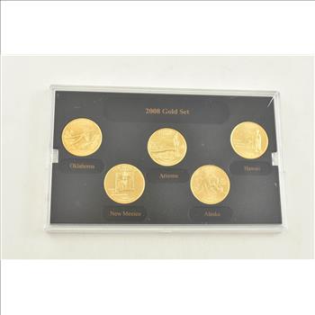 24K GOLD PLATED 2008 State Quarter Set - AWESOME