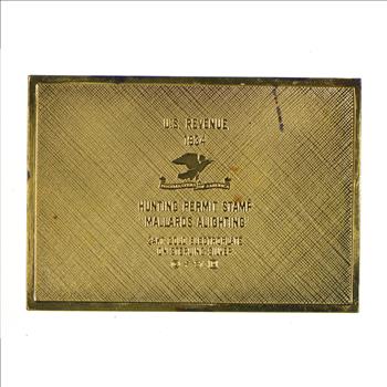 24K Gold Plated SILVER - Hunting Permit Postage .925 Sterling Silver Stamp - 27.8 Grams - LIMITED - Rare