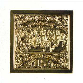 24K Gold Plated SILVER - Landing of Columbus Postage .925 Sterling Silver Stamp - 9.7 Grams - LIMITED - Rare