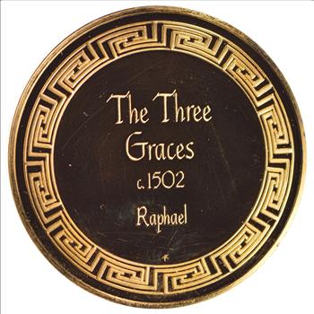 24K Gold Plated SILVER - The Three Graces c.1502 - Raphael .925 Sterling Silver Round - 31.9 Grams - LIMITED - Rare