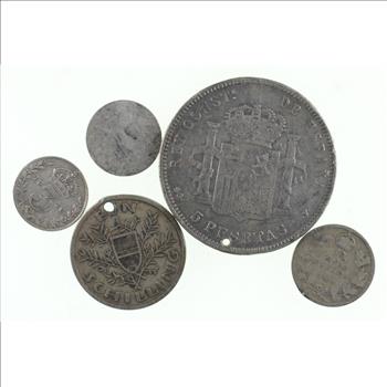 35.5 GRAMS WORLD SILVER COIN COLLECTION LOT SET HOLED