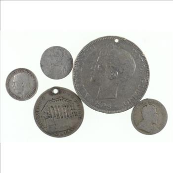 35.5 GRAMS WORLD SILVER COIN COLLECTION LOT SET HOLED