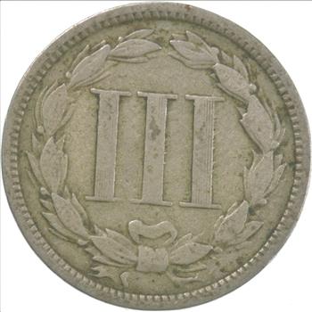 ***3***THREE***Cent*** - 1868 Three Cent Nickel Piece - Tough to Find