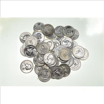 40 1958-1964 BU Unc Washington Silver Quarters 90% Silver $10 ROLL FACE