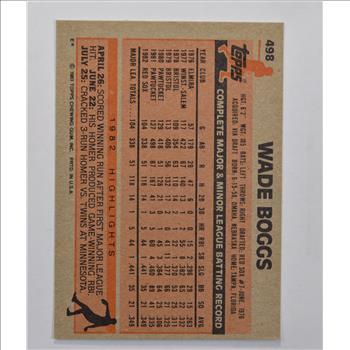 #498 Topps 1983 Wade Boggs - Boston Red Sox