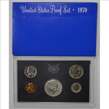 5 Coins - 1970 United States Proof Set - No S Dime - Set