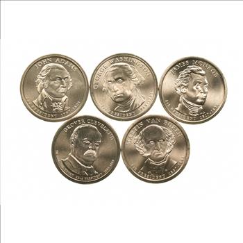 5 DIFFERENT Presidential Dollars - In GEM UNCIRCULATED Condition