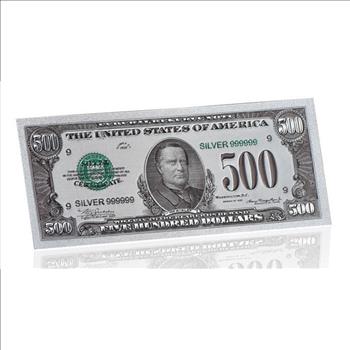 $500 Colored Silver Foil Novelty- Replica Bank Note | Property Room