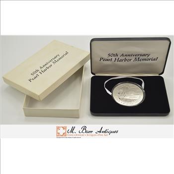 50th Anniversary Pearl Harbor Memorial 16 AVDP. OZ. .999 Silver Round w/ Box