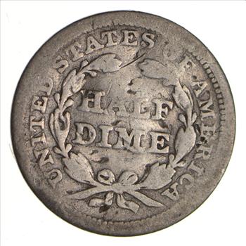 5c ***1/2 Dime HALF** - 1844 Seated Liberty Half Dime - Early American Type Coin