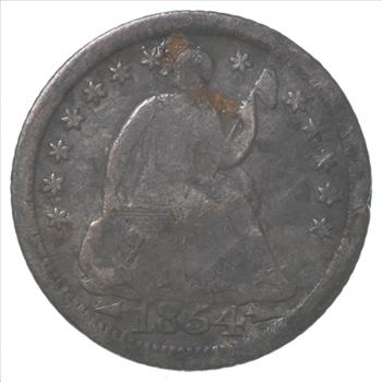 5c ***1/2 Dime HALF** - 1854-O Seated Liberty Half Dime - Early American Type Coin