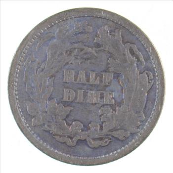 5c ***1/2 Dime HALF** - 1861 Seated Liberty Half Dime - Early American Type Coin